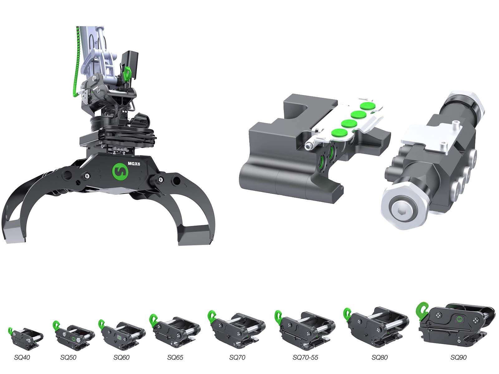 Steelwrist SQ40 – Attache rapide entièrement hydraulique pour pelles compactes